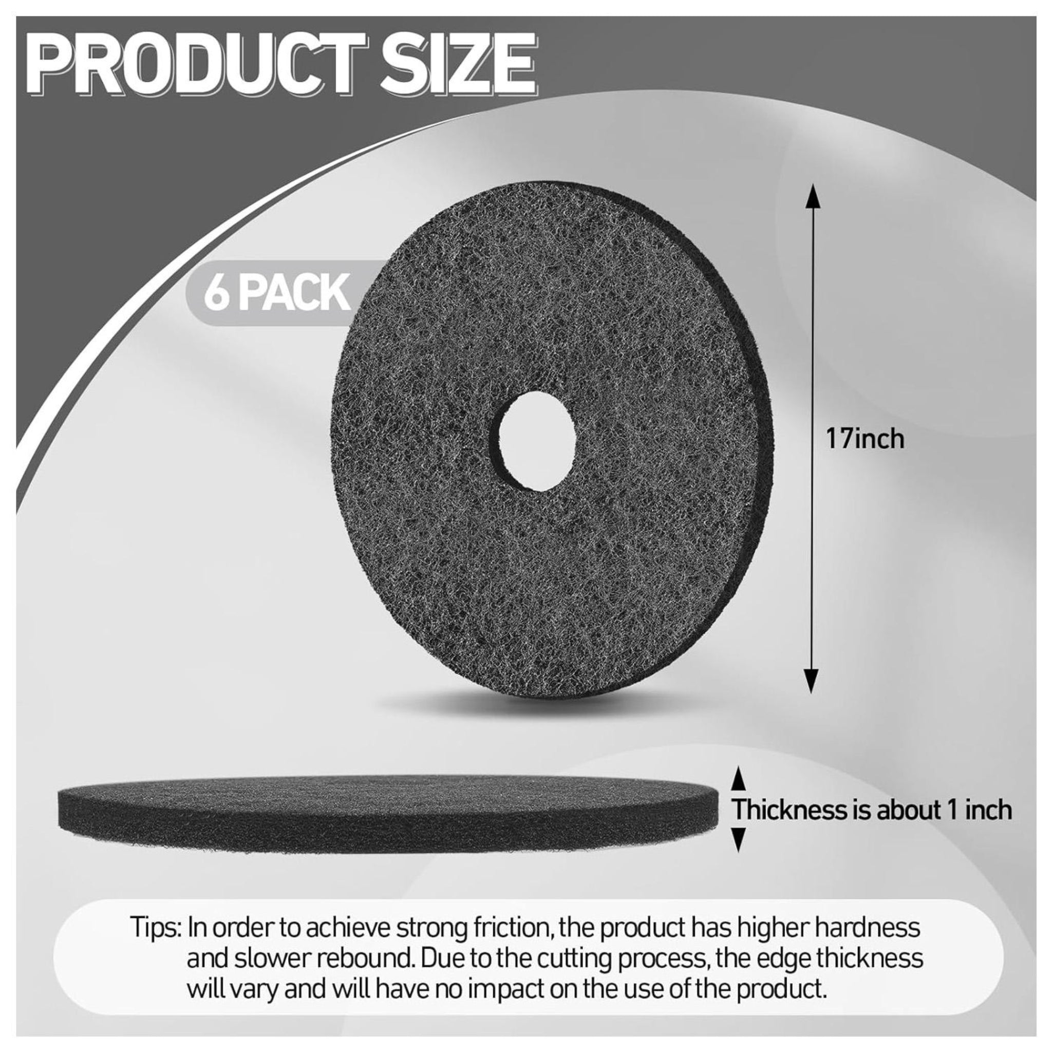 ProScrub BlackMax Heavy-Duty Floor Pads (Set of 6)